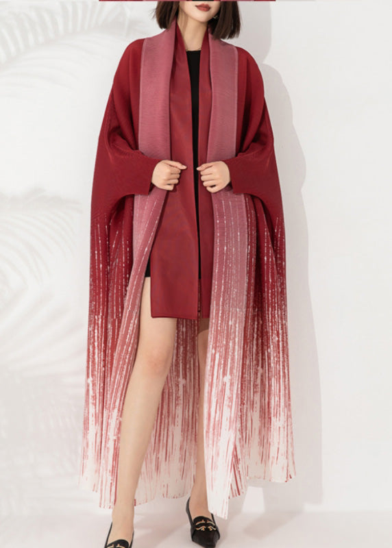Gradient Coffee Loose Cardigans Batwing Sleeve