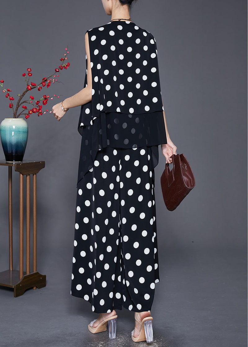 Black Asymmetrical Patchwork Cotton Two Pieces Set Fall