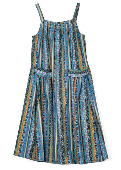 Green Print Wrinkled Long Spaghetti Strap Dress Sleeveless