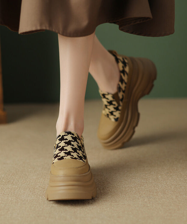 Black Versatile Splicing Platform Loafer Shoes