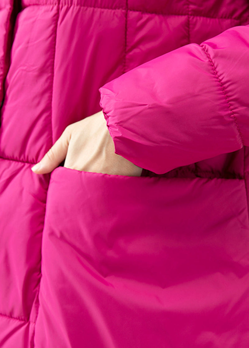Italian Rose Hooded Pockets Fine Cotton Filled Jacket Winter