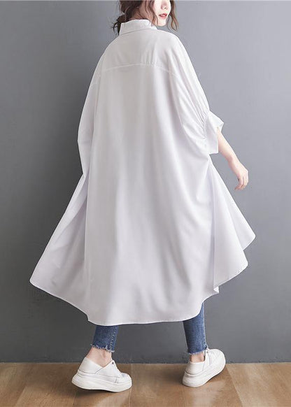 White Spring Appliques Low High Design Top