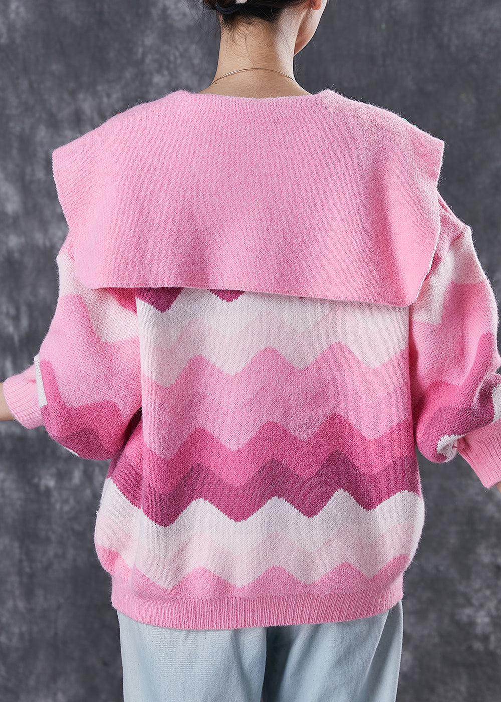 Pink Strawberry Bear Chunky Knit Sweaters Spring