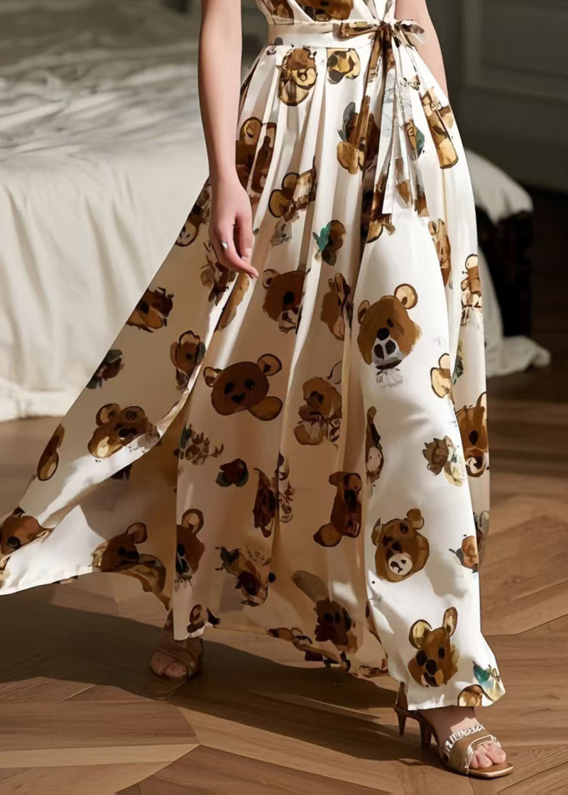 Litter Bear Print Exra Large Hem Cami Dress Summer