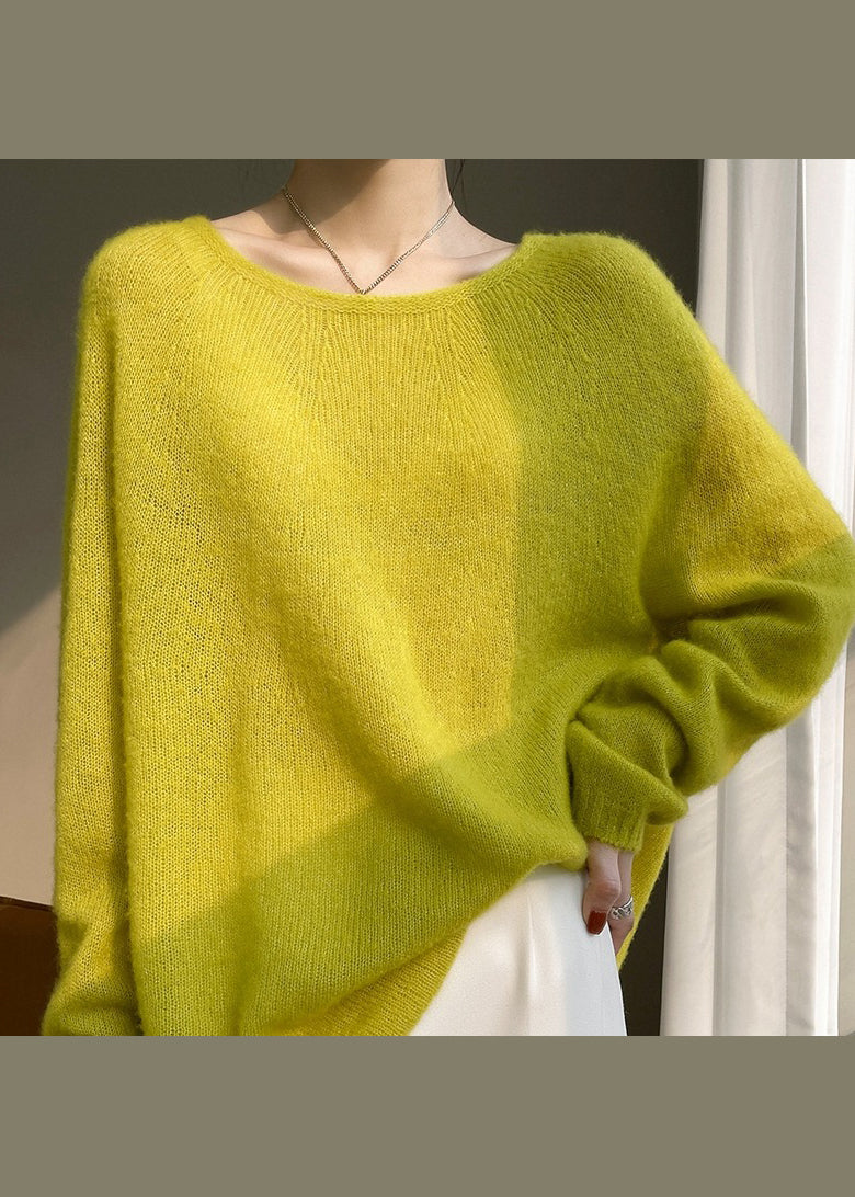 Pink O Neck Cozy Cashmere Knit Top Spring