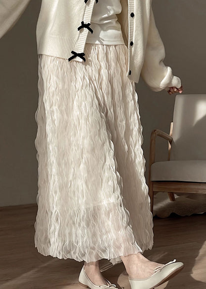 Art Beige Original Design Tulle Skirts Spring