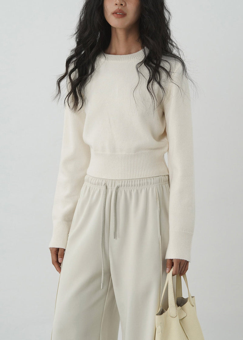 Green O Neck Knit Short Sweaters Tops Spring
