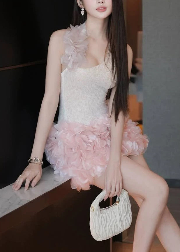 Backless Tulle Patchwork Two Pieces Set Sleeveless