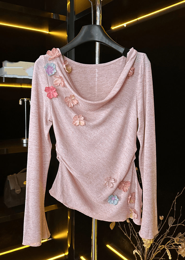 New Pink Cotton T Shirt Fall