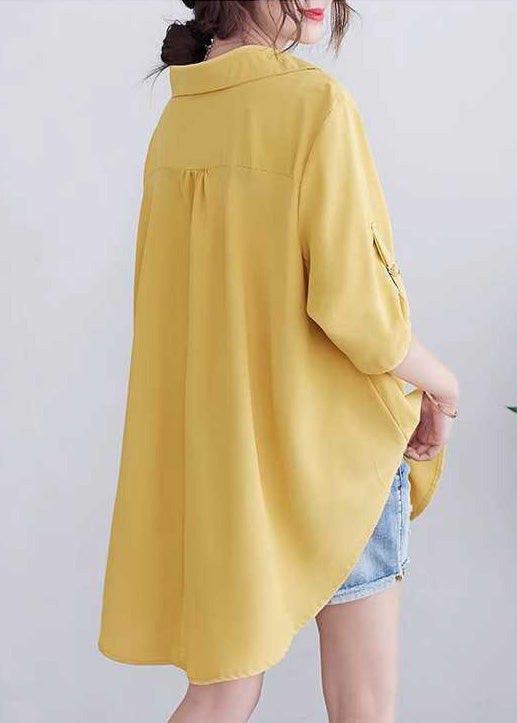 Yellow Oversized Cotton Shirt Summer