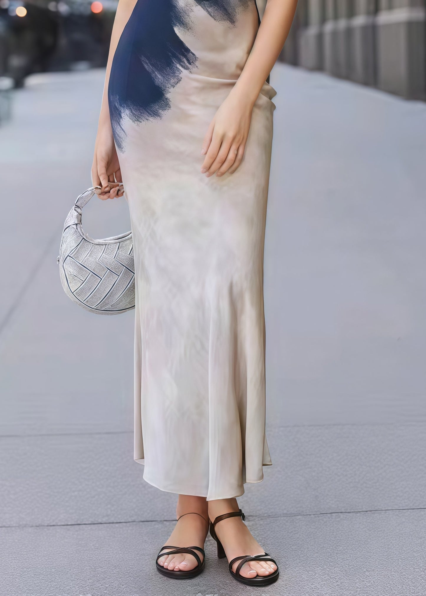 Mixed Color Silm Fit Long Dresses Summer