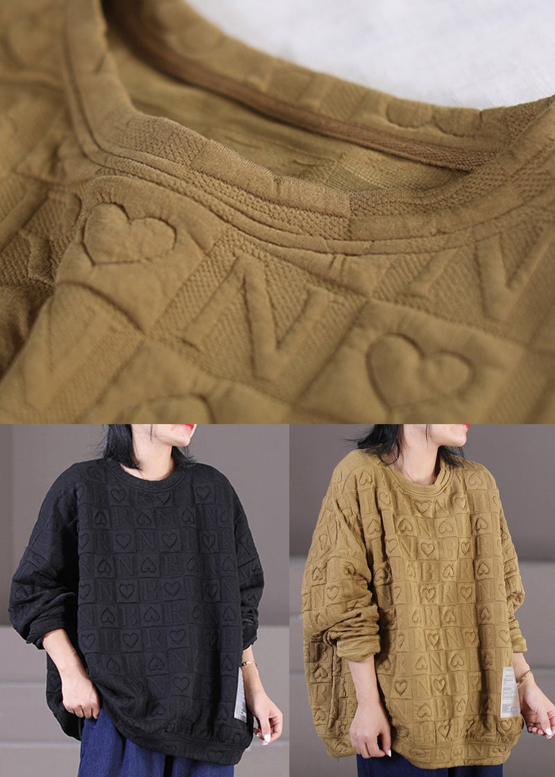 Black O-neck Graphic Patchwork Sweatshirts Long Sleeve