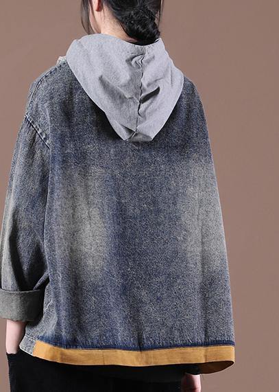 Spring Fitted Blue Oriental Collar Coat