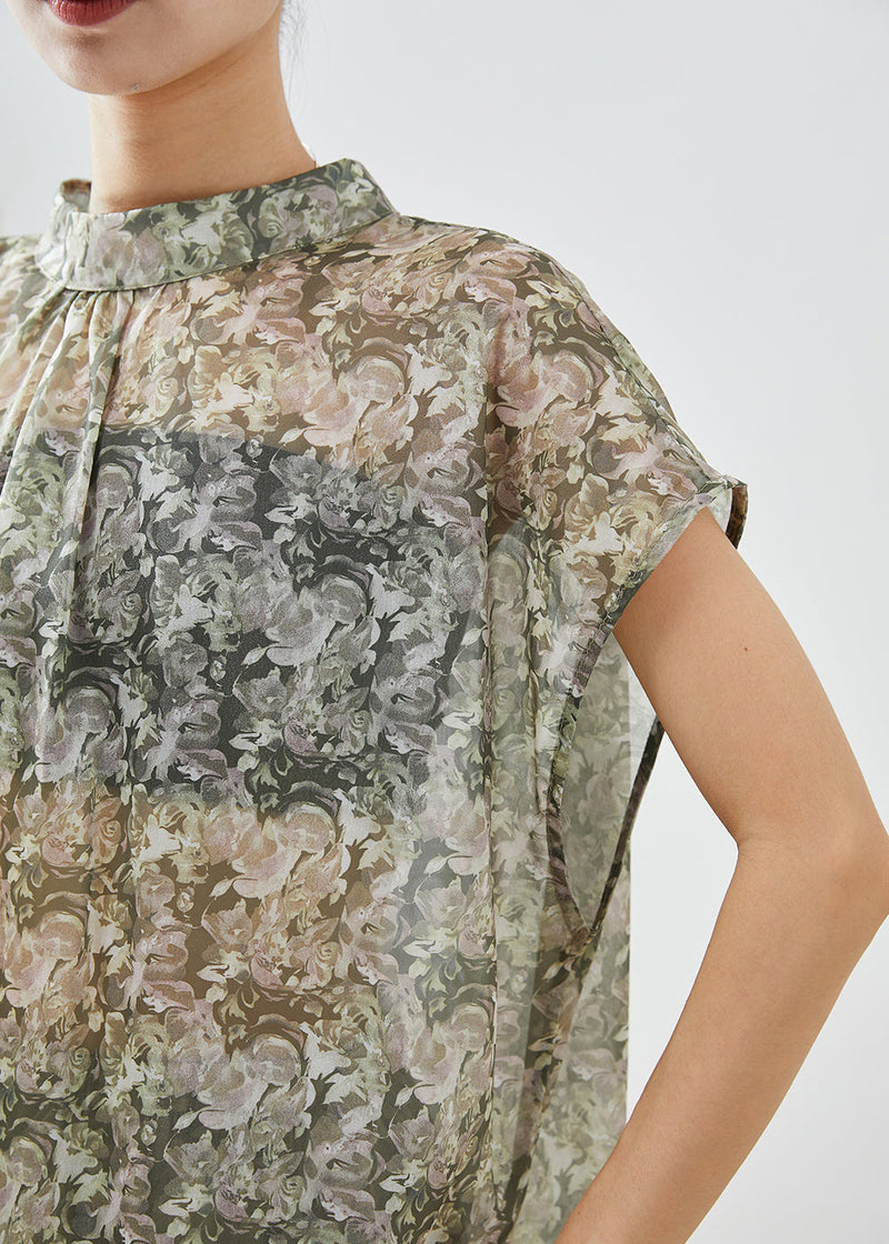 Natural Green Print Oversized Cotton Two Piece Set Clothing Summer