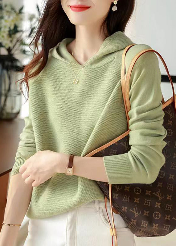 Purple Hooded Thick Patchwork Knit Woolen Sweaters Fall
