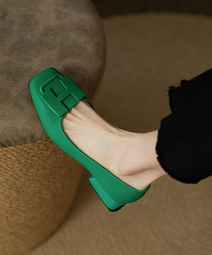 Stylish Green Comfy Faux Leather Penny Loafers