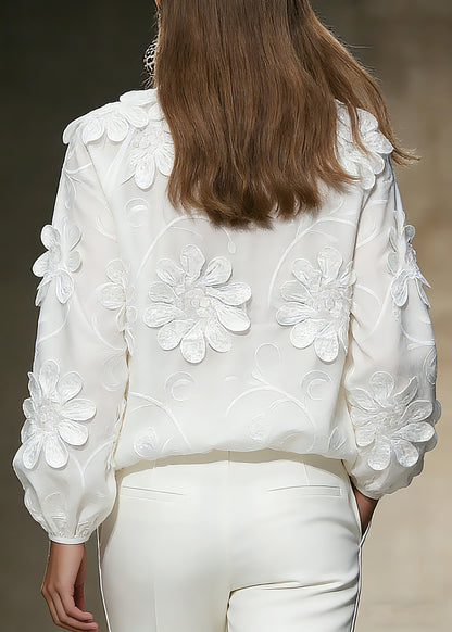 White Tie Lace Tops Spring