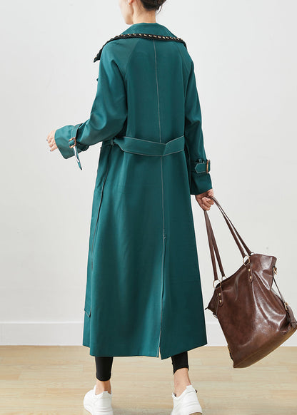 Blacksih Green Double Breast Pockets Cotton Coats Fall