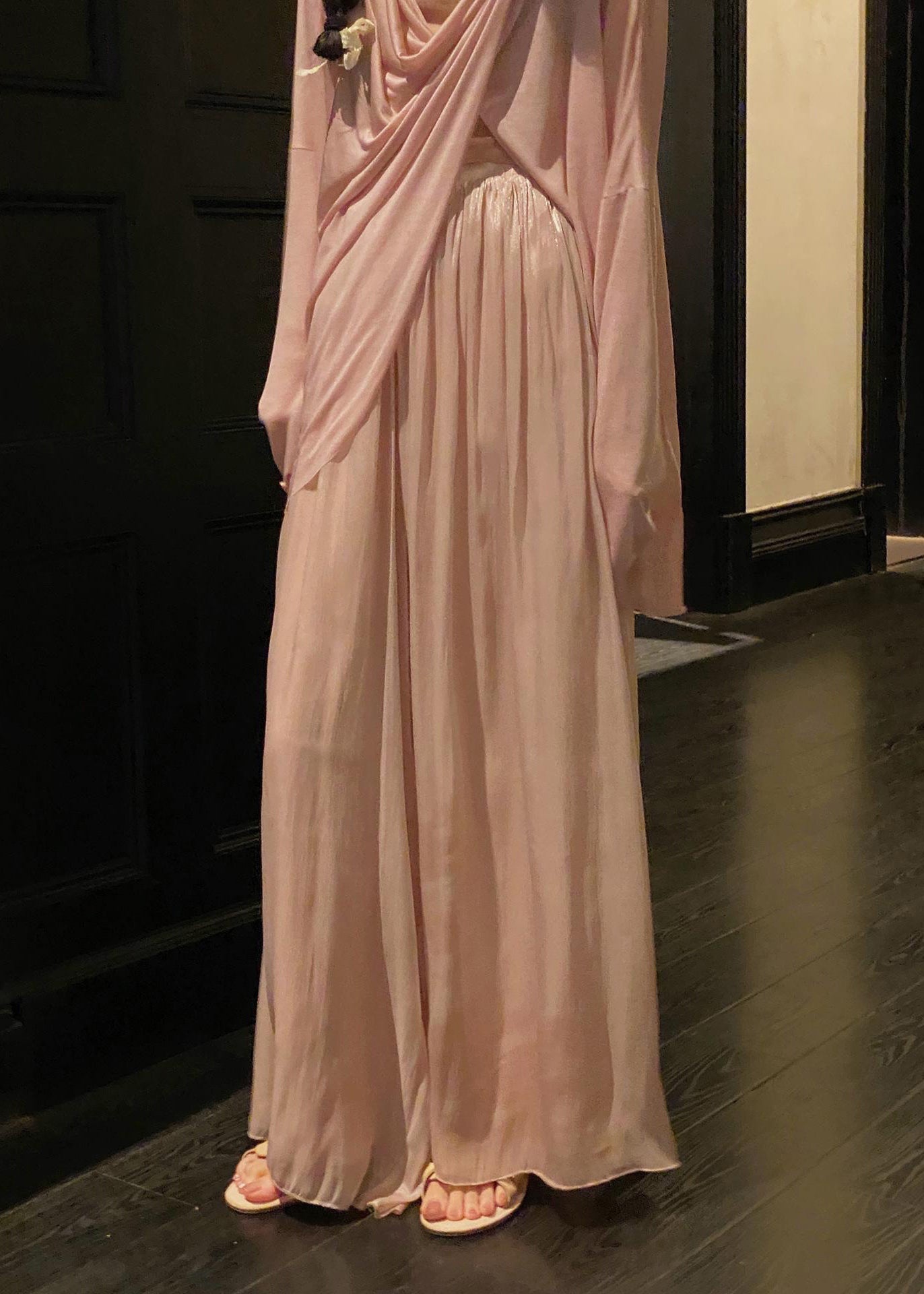 Style Pink Draping Cotton Two Piece Set Clothing Summer