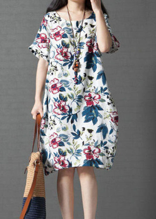 Loose Printing Short Sleeve Dress