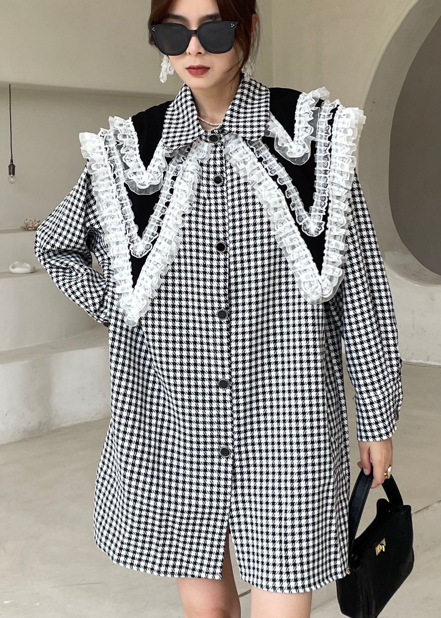 Peter Pan Collar Button Dresses Spring