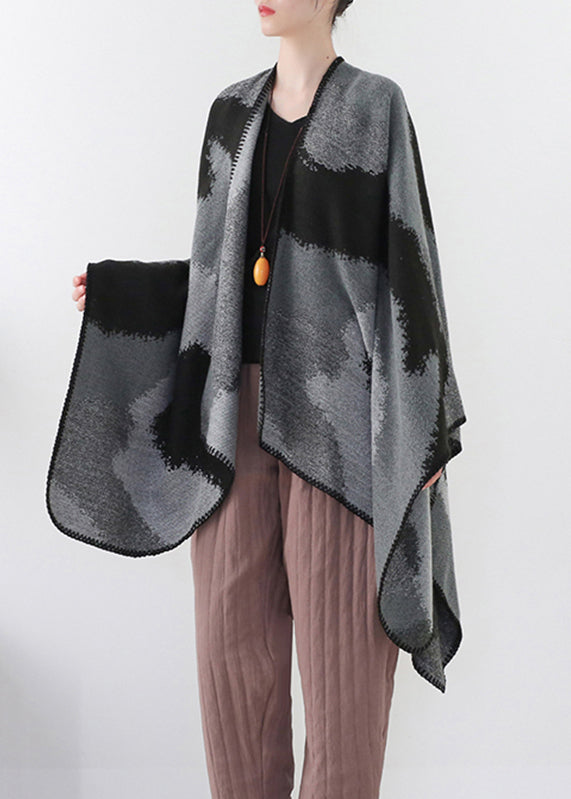Handmade Tie Dye Gradient Color Cashmere Cardigan Long Sleeve