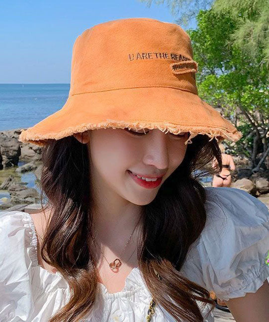 Stylish Black Letter Embroideried Denim Fabric Bucket Hat