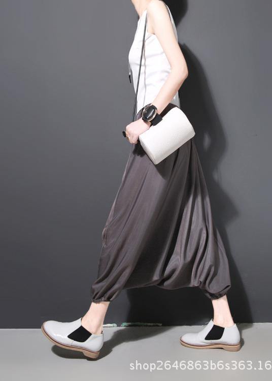 Grey Chiffon Lantern Pants Summer