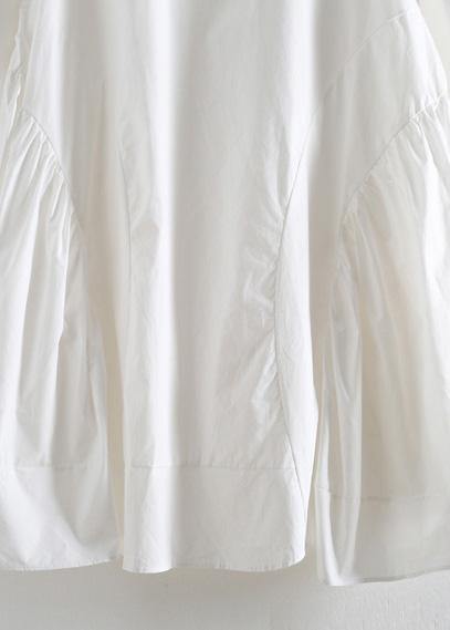 Large White Shirt Medium Length Spring Summer Cotton Dress