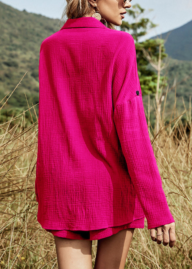 Art Rose Oversized Cotton Two Pieces Set Summer