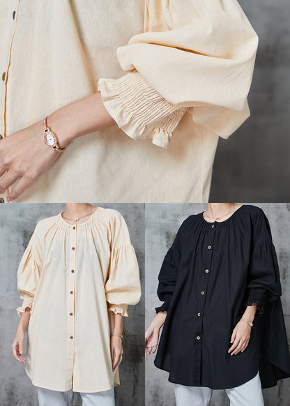 Apricot Oversized Cotton Shirt Spring