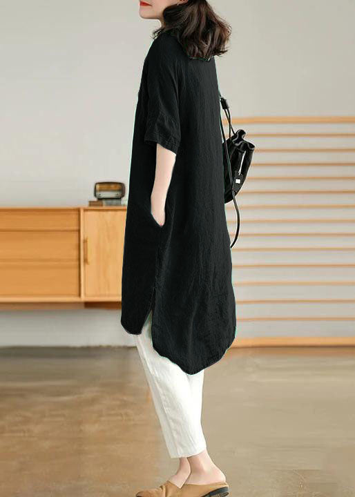 Jade Green Linen Linen Shirt Dress