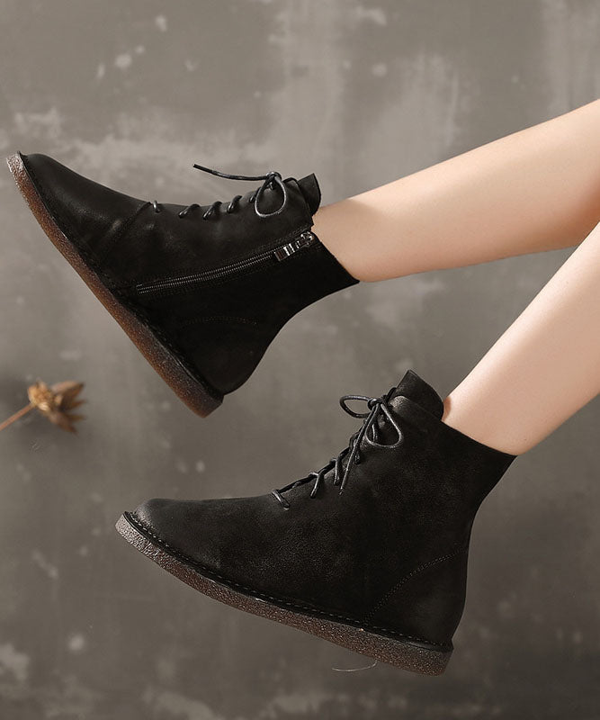 Chocolate Boots Suede Cross Strap Boots