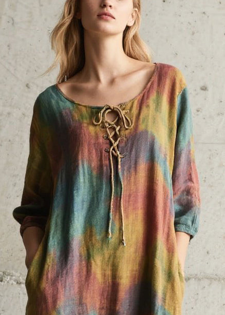 Oversized Tie Dye Cotton Dress Fall