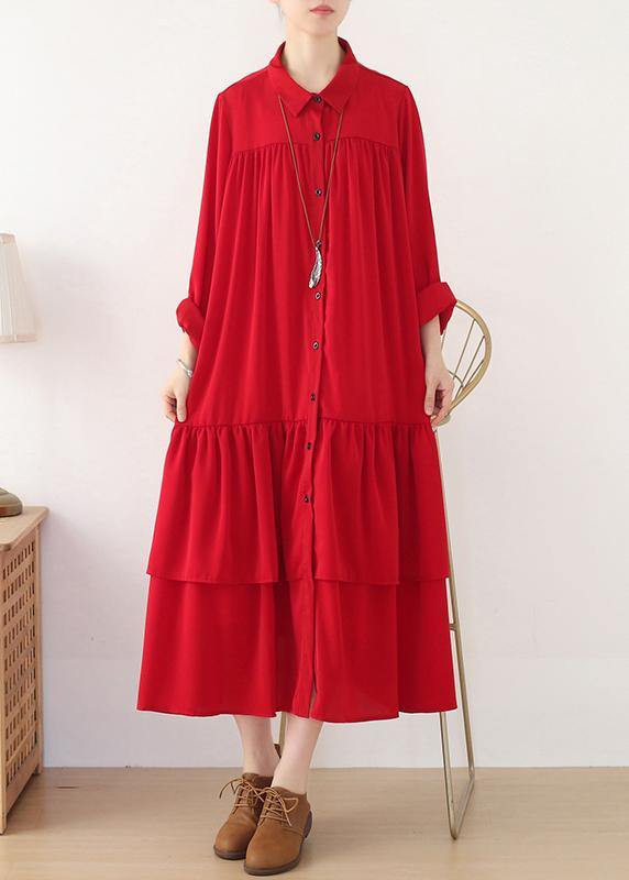 Black Button Chiffon Spring Party Dress