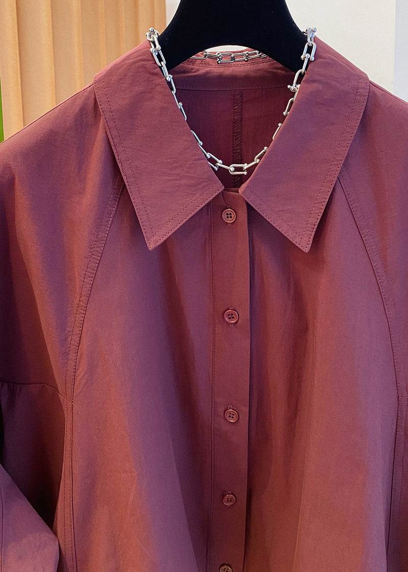 Black Peter Pan Collar Button Cotton Shirts Fall