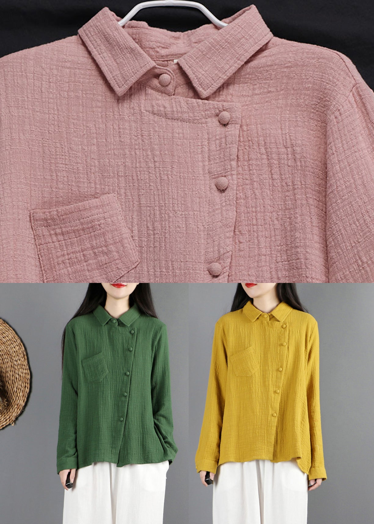 Fine Pink Button Shirt Long Sleeve