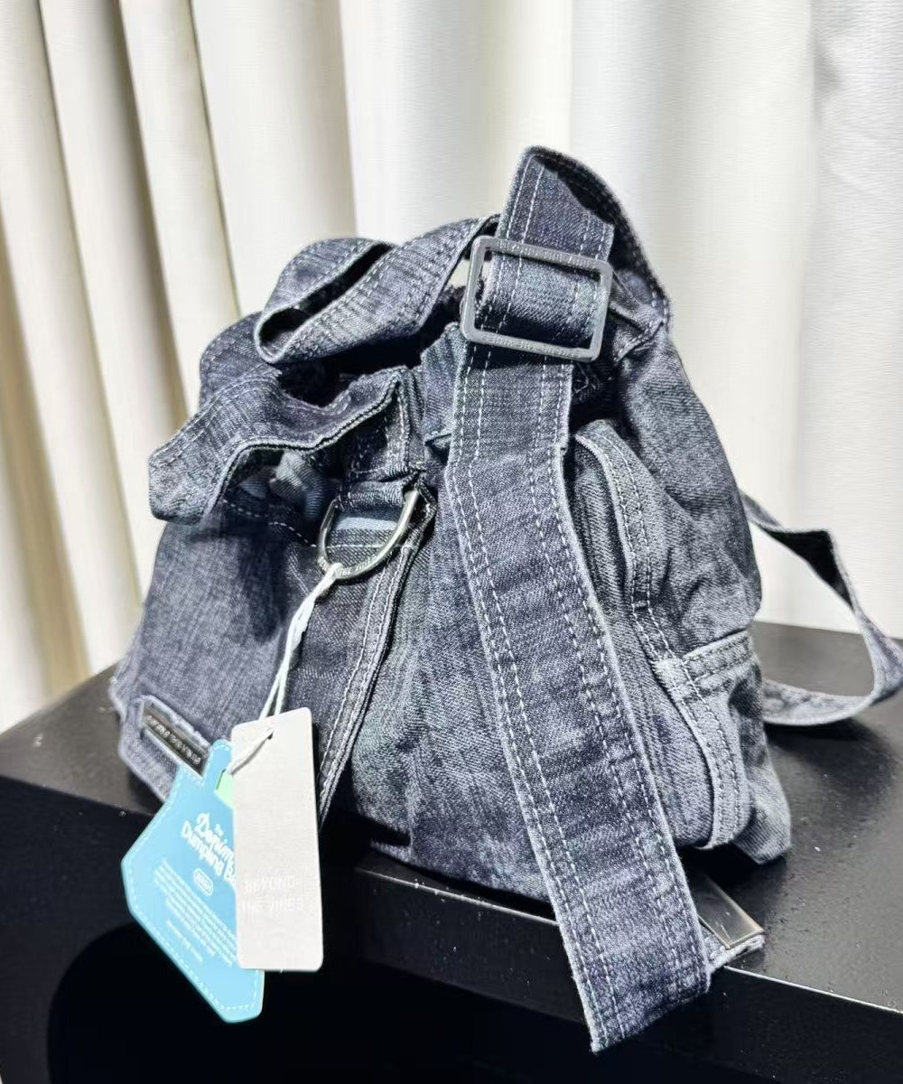Classy Navy Durable Denim Tote Handbag