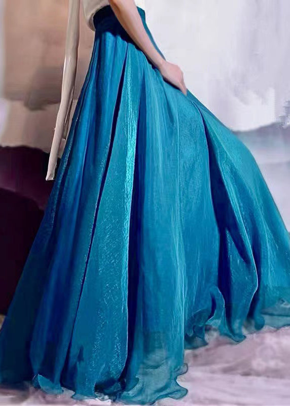 Blue Exra Large Hem Beach Chiffon Skirts Summer