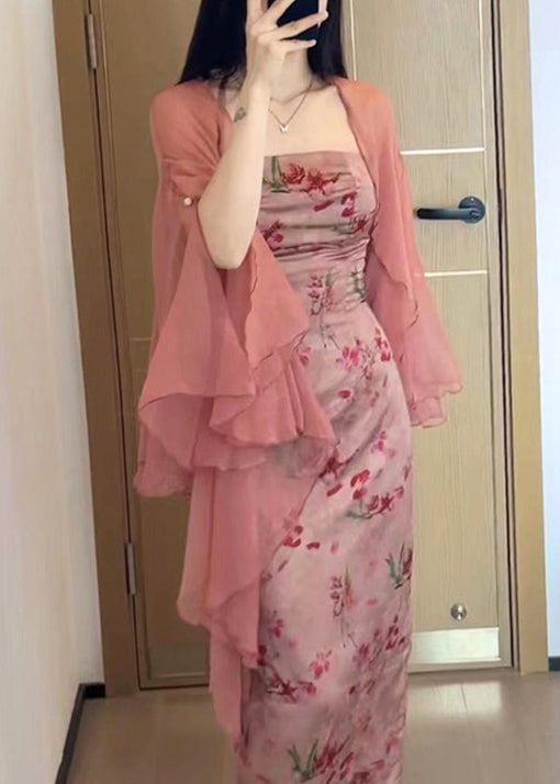 New Khaki Thin Chiffon Cardigans Butterfly Sleeve
