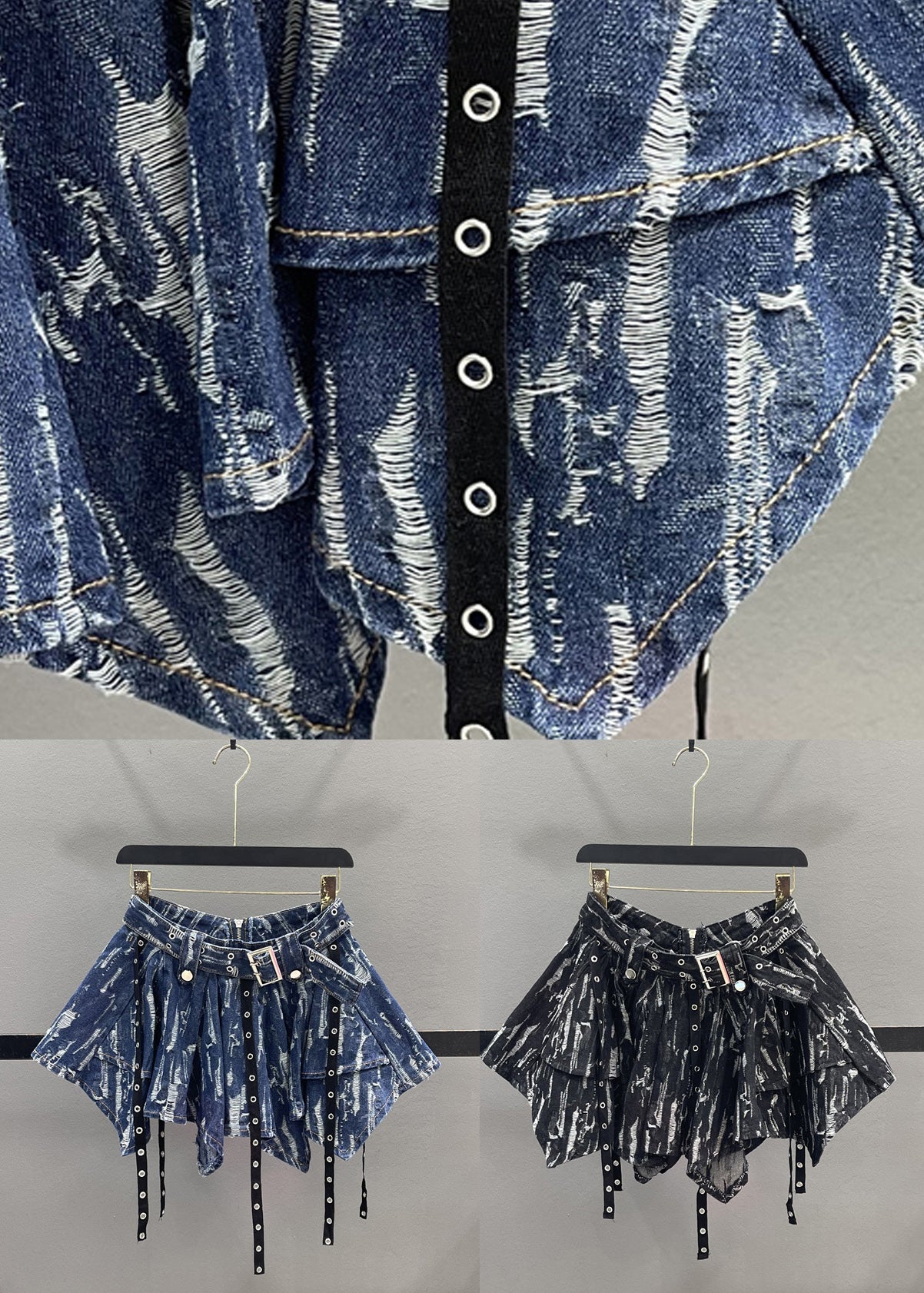 Black High Waist Zippered Tassel Skirts Asymmetrical