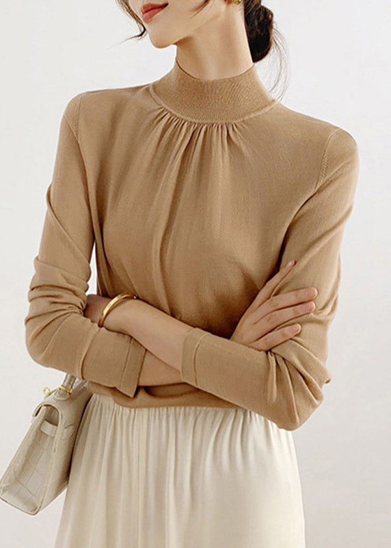 New Black Turtleneck Patchwork Knit Top Fall