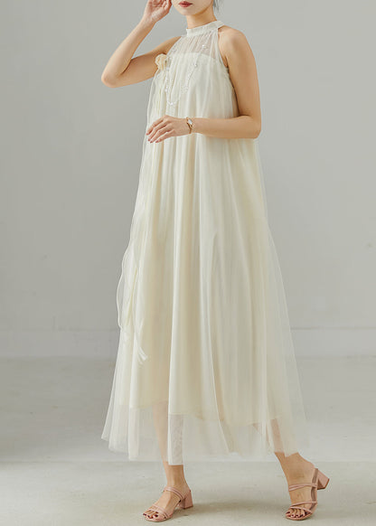White Cold Shoulder Silk Dresses Summer