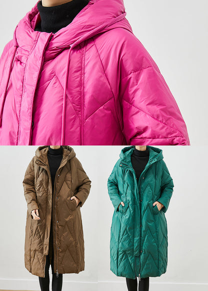 Green Oversized Thick Fine Cotton Filled Puffers Jackets Winter