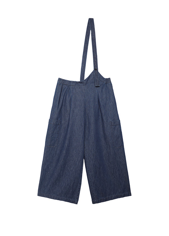 Summer Blue Strap Jeans Asymmetric Design