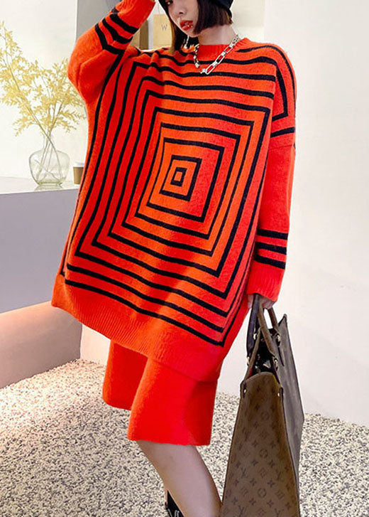 Orange Knit Fall Sets 2 Pieces
