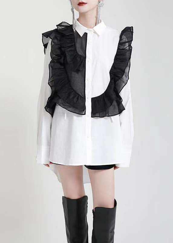 Royal Blue Ruffles Asymmetrical Shirt Dress-limited Stock