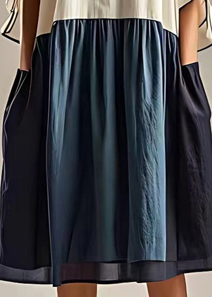 Italian White Oversized Patchwork Linen Holiday Dress Summer