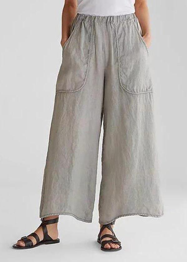 Cotton Linen Loose Wide Leg Pants