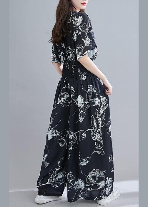 New Black Print Jumpsuit Loose Jumpsuit